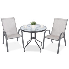 Комплект мебели для балкона Gardlov - стол + 2 стула серый 23461 (Польша)